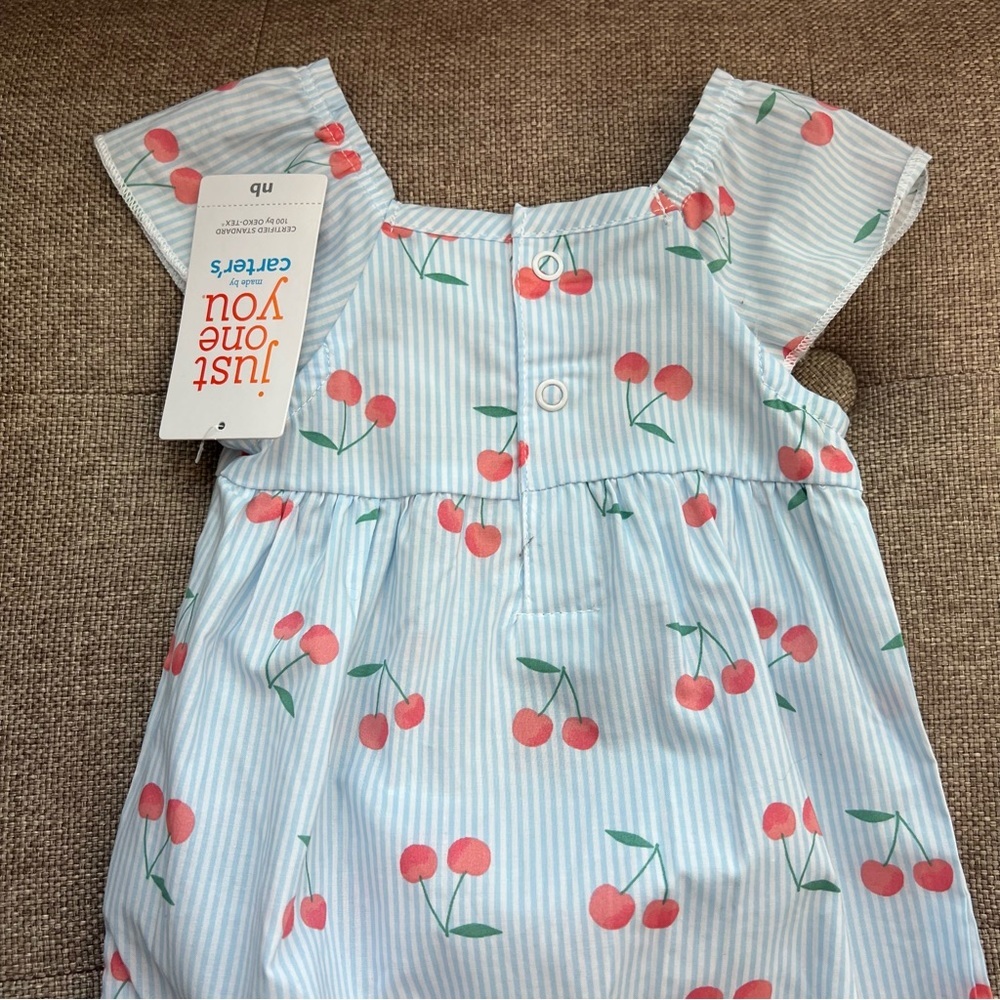 NWT Baby Girls Cherries Romper Just One You - Picture 6 of 10